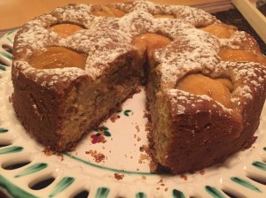 Marzipan-Birnen-Kuchen Anschnitt