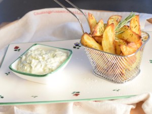 Tsatsiki, Wedges, Ofenkartoffel, Erdäpfelwedges