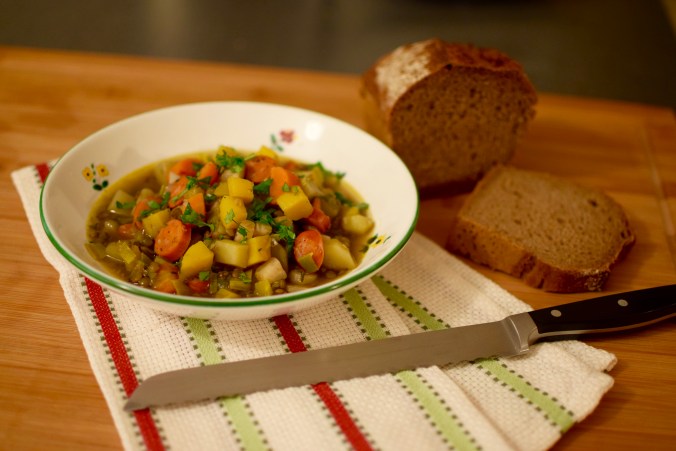 Linseneintopf mit Gemüse