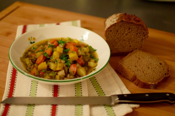 Linseneintopf mit Gemüse